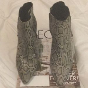 Aerosoles Pointed Snake Skin Booties